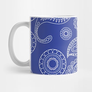 Mandala Pattern Blue and White Halloween Fall Autumn Season Mug